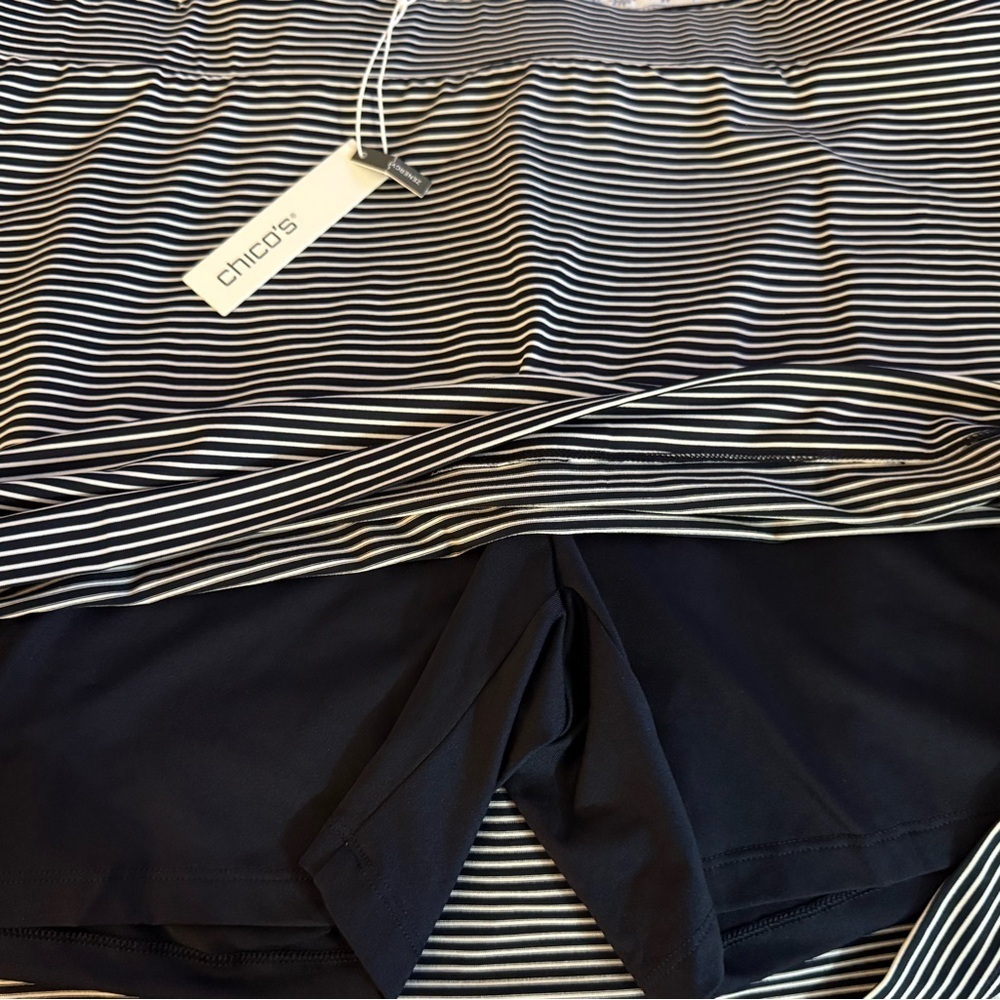 CHICO’S STRIPPED SKORT 3XL NAVY WHITE PULL-ON SKIRT SHORTS PLUS SIZE NWT - Picture 8 of 11